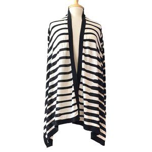 BCBGMaxAzria Moto Cardigan Wrap S/XS Black and White Stripes